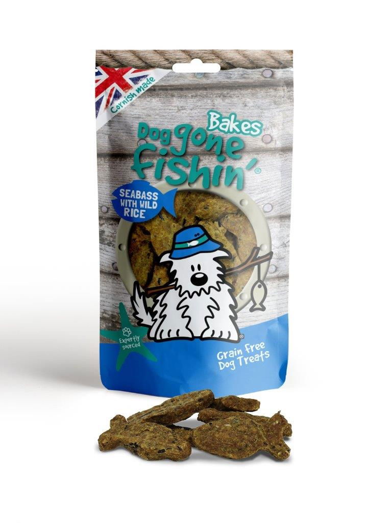 Dog Gone Fishin' Seabass with Wild Rice Bakes 75g