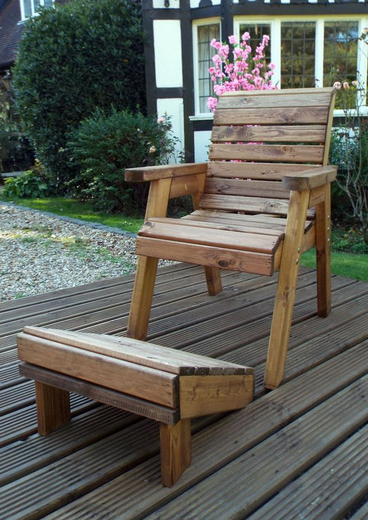Charles Taylor Trading One Seater Lounger With Grey Cushion Brown