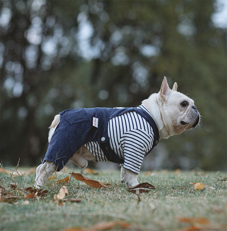 Cotton Stretch Four-legged Cat And Dog Clothes Autumn And Winter One-piece Four-leg Suspenders