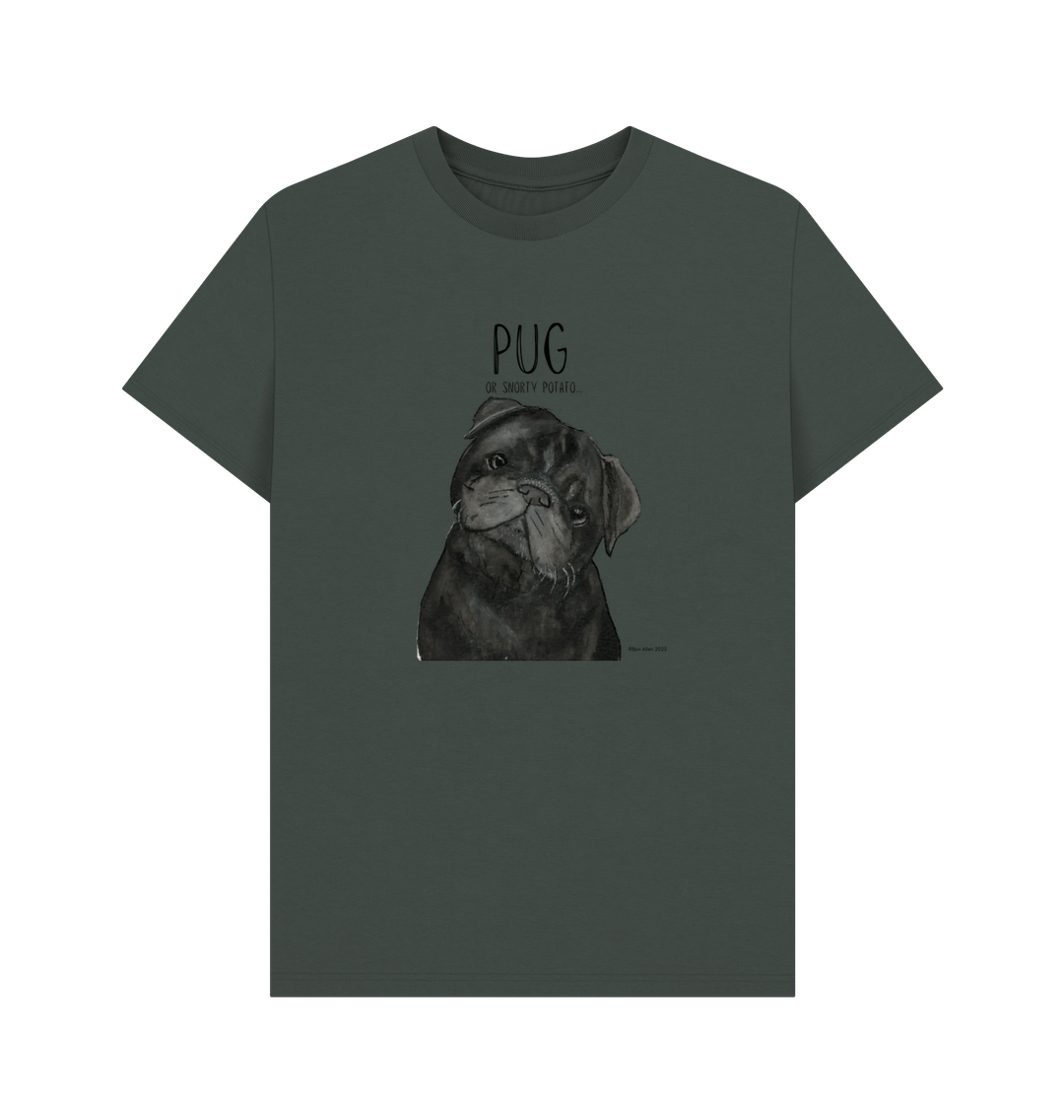 Snorty Potato Men’s T-Shirt – Perfect for Pug Lovers and Snack Enthusiasts!