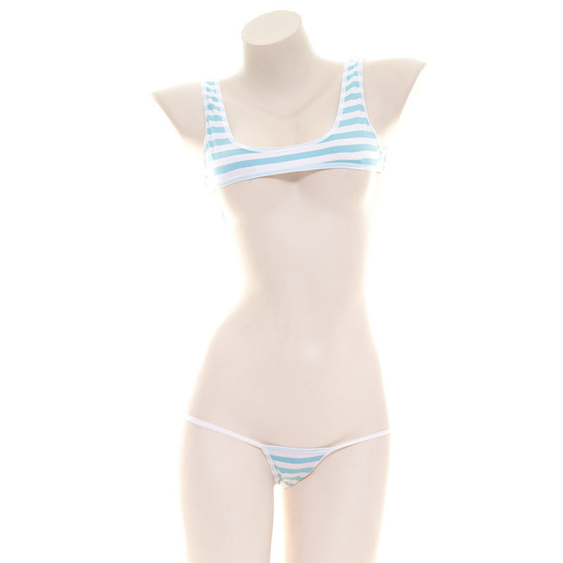 Striped Tank Top With Tie-up Bra