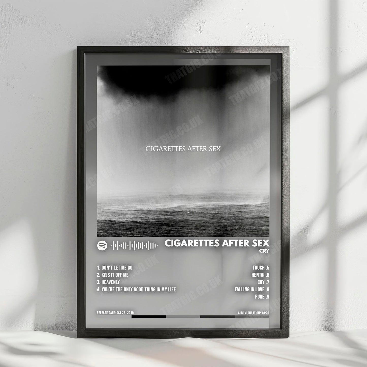Cigarettes After Sex "Cry" Album Cover Poster - with Complete Tracklist