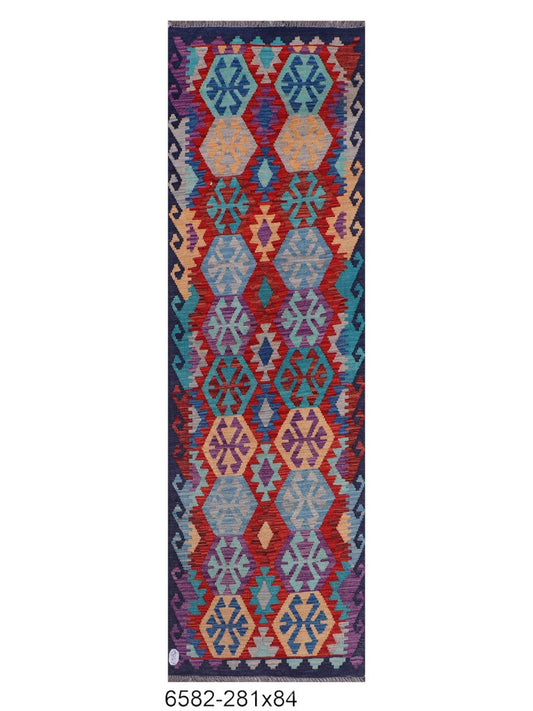 Maimana Afghanistan Kilim Runner - 281 x 84 cm