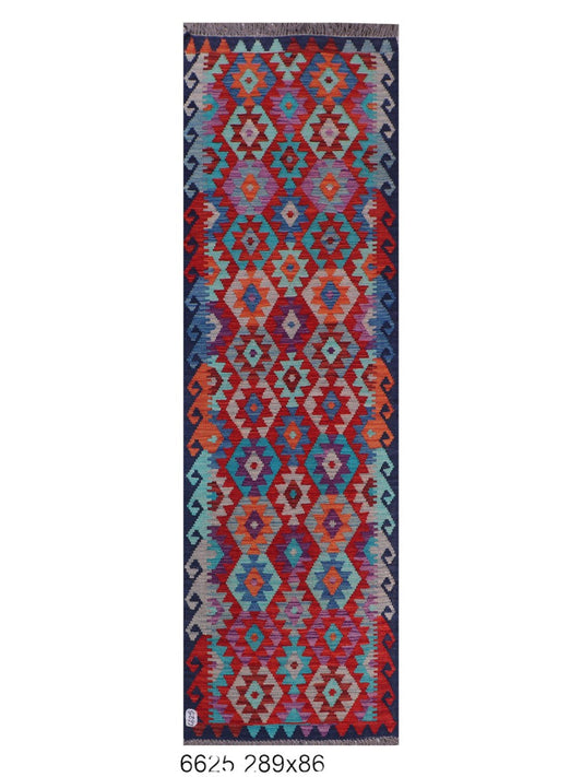 Maimana Afghanistan Kilim Runner - 289 x 86 cm