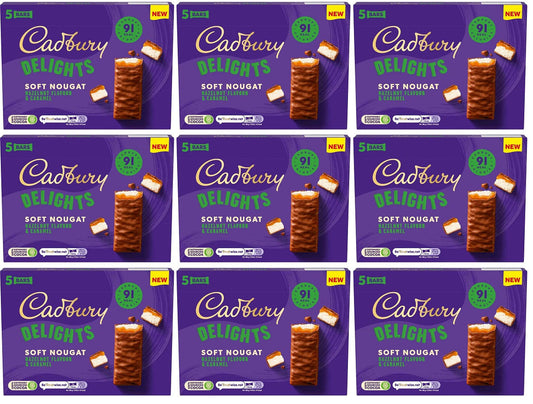 9 x Cadbury Delights Hazelnut & Caramel 5Pk - 110GM