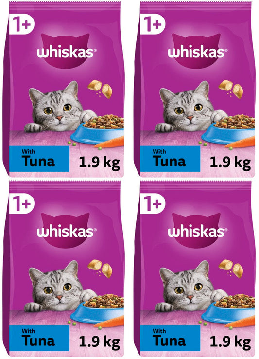 4 x Whiskas 1+ With Glorious Tuna 1.9Kg