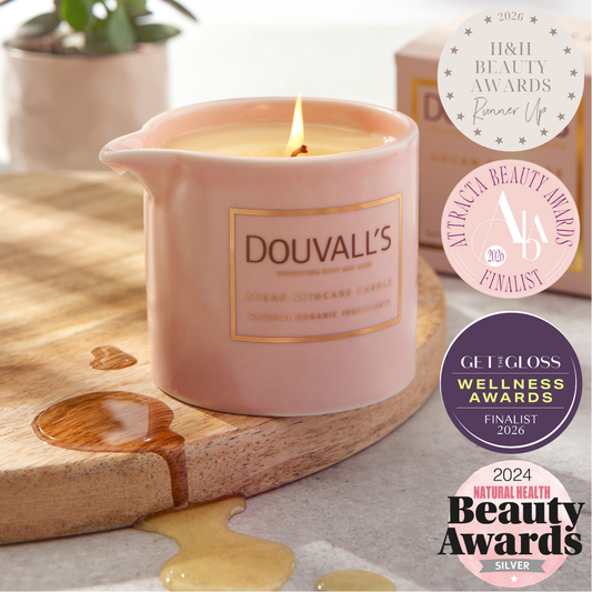 Argan Massage Candle - Vanilla Jasmin & Ginger 180g | Intensely Nourishing and Hydrating Body Treatment