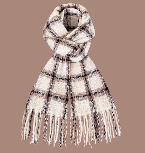 All-match Plaid Imitation Cashmere Women's Warm Scarf