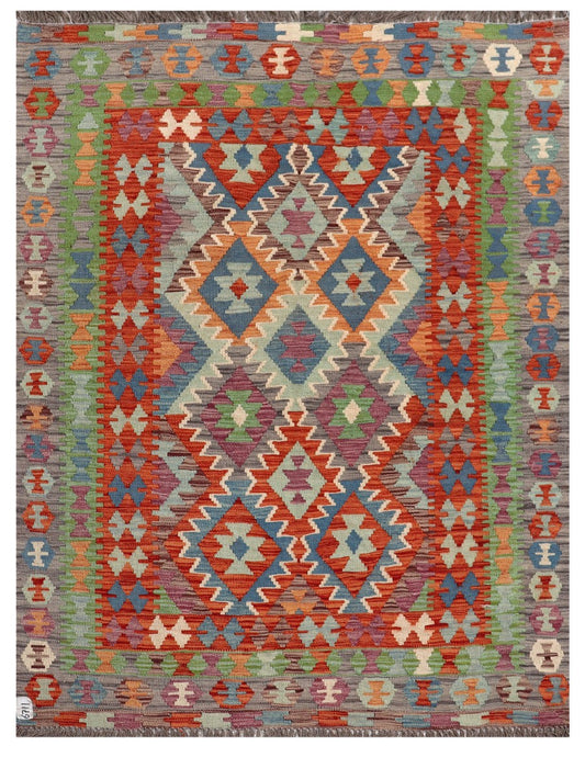 Maimana Afghanistan Kilim Rug - 193 x147 cm