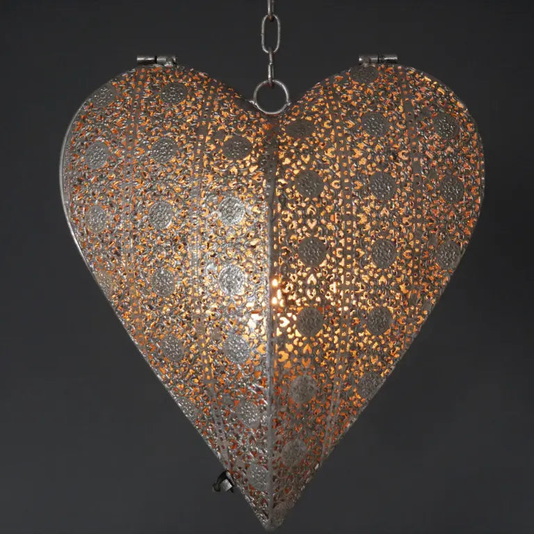 Lata Heart Lantern Hanging Decoration Tea Light Holder