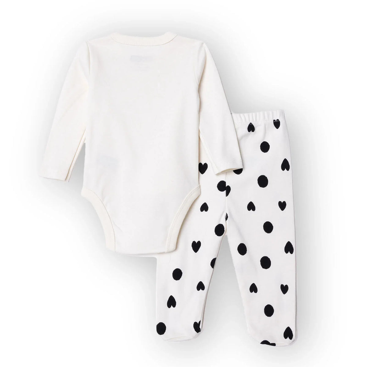 HelloBaby "Stay Positive" Slogan Baby Bodysuit & Footed Bottoms Set (Newborn to 9 Months)