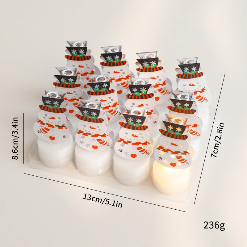 LED Electronic Candle Lights Christmas Trees Santa Claus Snowmen Creative Candles Small Night Lights Home Decorative Ornaments