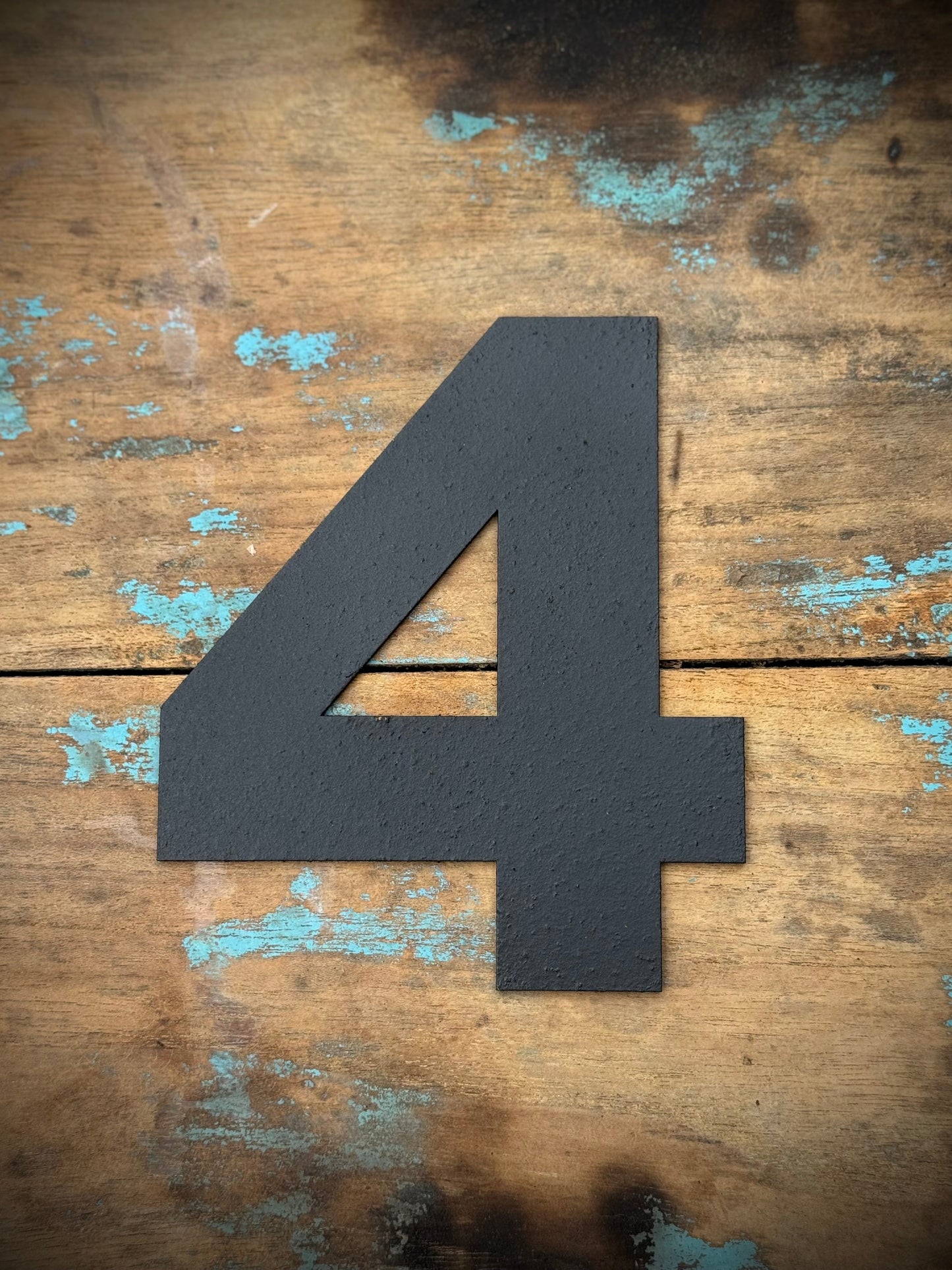 12" and 5" Black Fat Font Metal Letters.