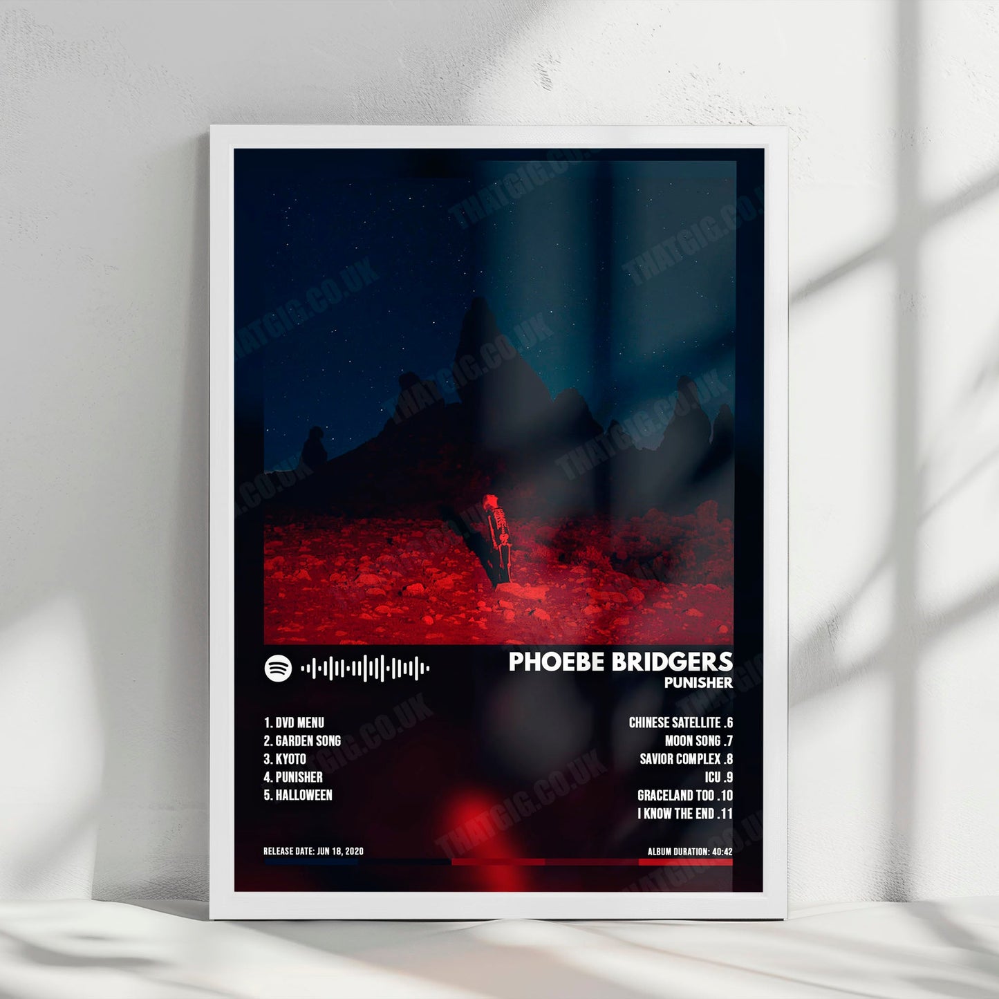 Phoebe Bridgers "Punisher  " Album Cover Poster - with Complete Tracklist