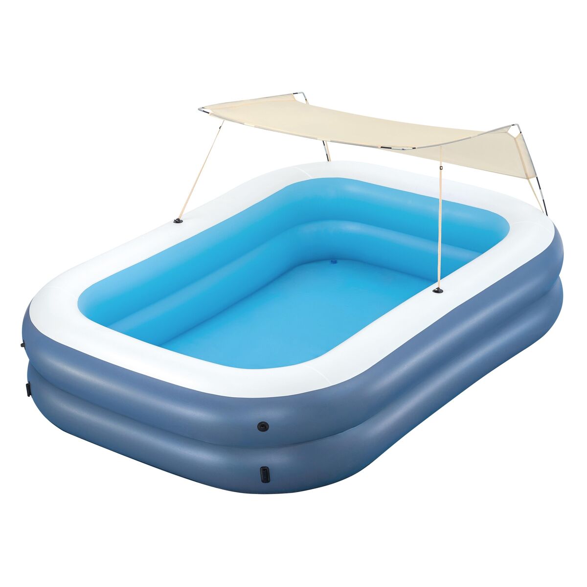 Bestway Inflatable Pool 2 Chambers Rectangular with Canopy 254x178x140 cm +6 Years