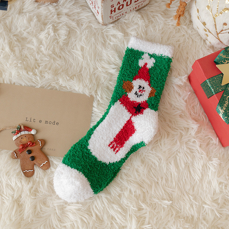 Christmas Gift Stockings New Year Stockings Women's Coral Fleece
