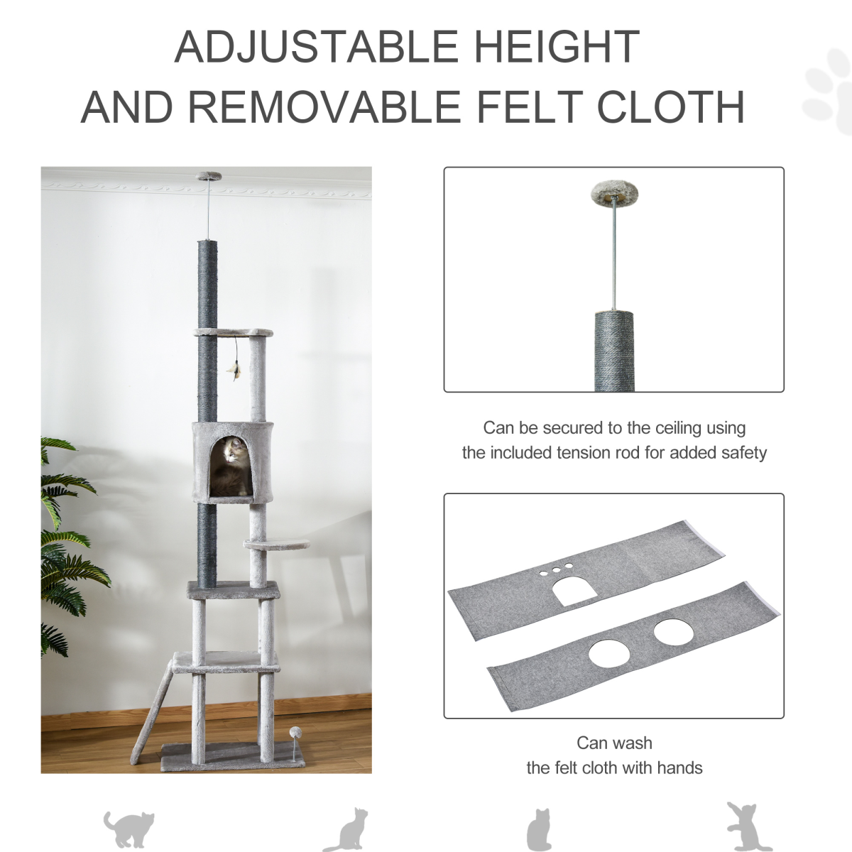 Huge Cat Tree Floor to Ceiling Kitten Climbing  Activity Center Multi-level