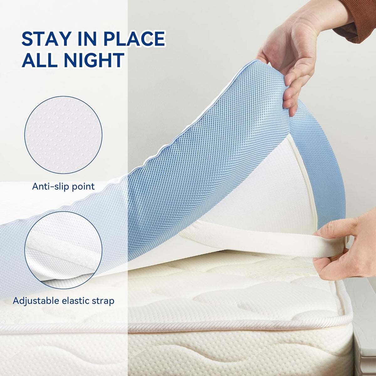 Memory Foam Mattress Topper Double 10cm Dual Layer Firm Support Hawthyhome