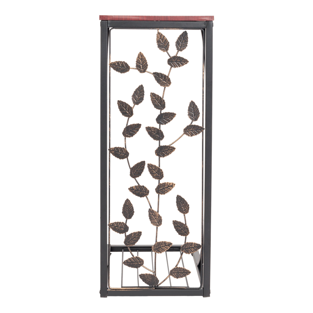 54*30.5*21CM Leaf Pattern Iron Side Table Coffee Table Brown
