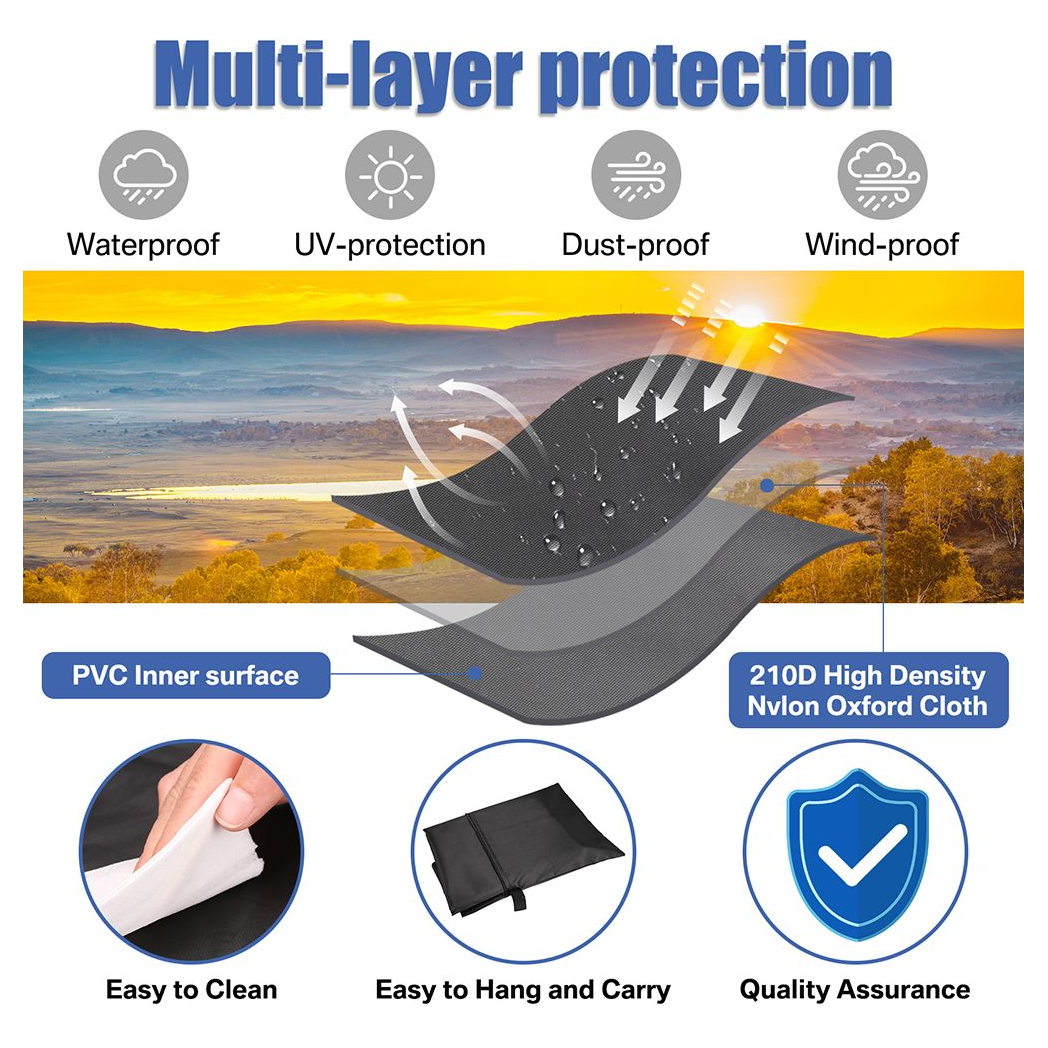 280cm Garden Parasol Cover Patio Umbrella Heavy Duty Waterproof Furniture Protector