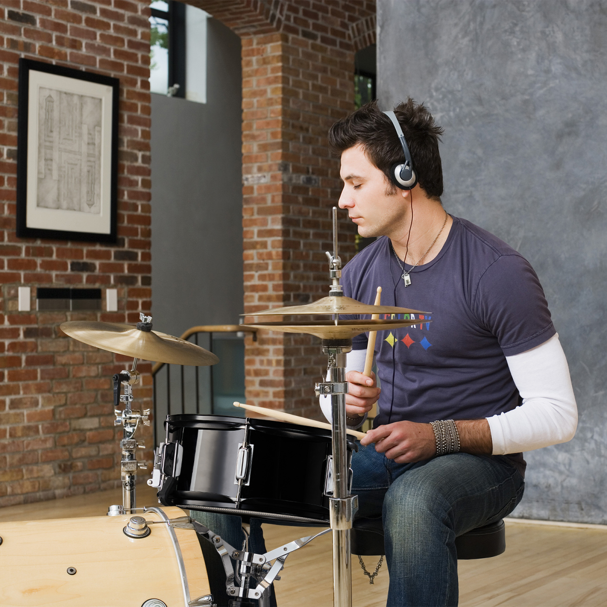 12 x 5.5 inches Professional Marching Snare Drum & Drum Stick & Strap & Wrench Kit Black