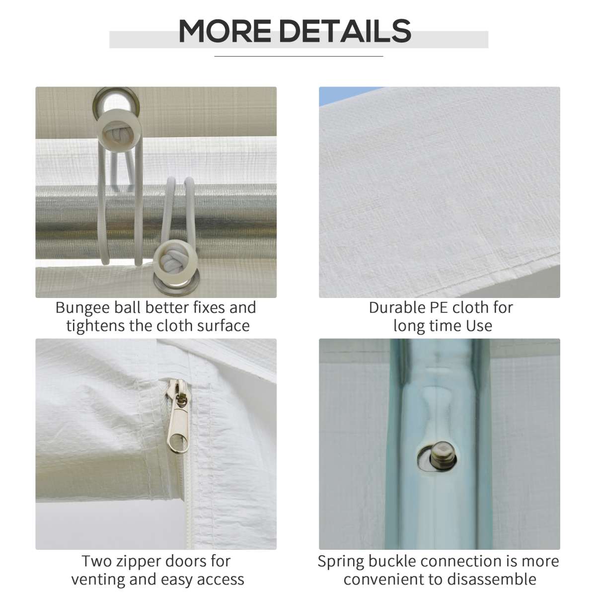 20 x 10  Car Tent Outdoor Car Canopy Shelter Water-Resistant Sidewall White