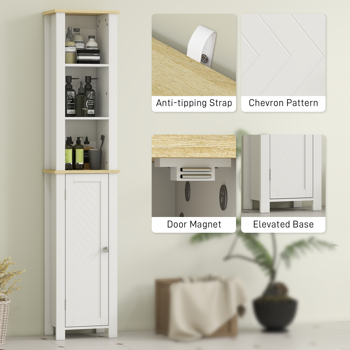Bathroom Storage Cabinet-White