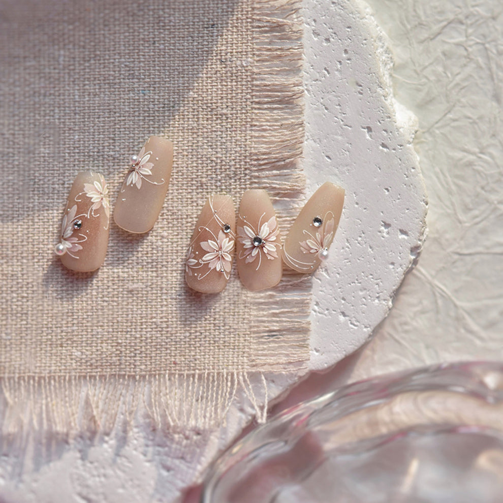 Hello Claws | Pink Flower Diamond Nail Deco Sticker