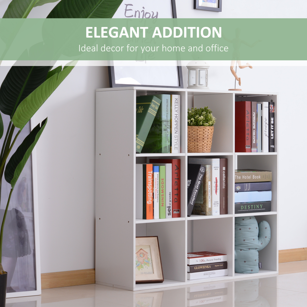 9 Cube Storage Unit Cabinet Bookcase Display Shelves Chipboard - White