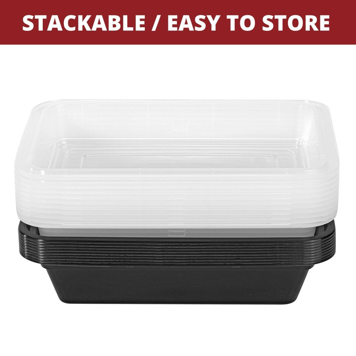 VINSANI 10pk 1 COMPARTMENT MEAL PREP CONTAINERS 1010423