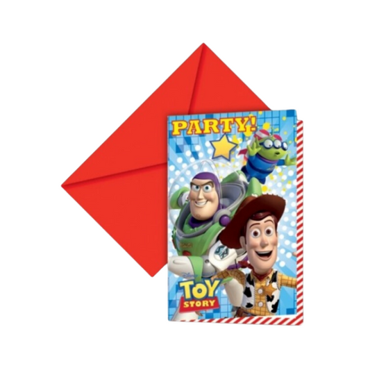 6 Disney Toy Story Kids Party Invitations