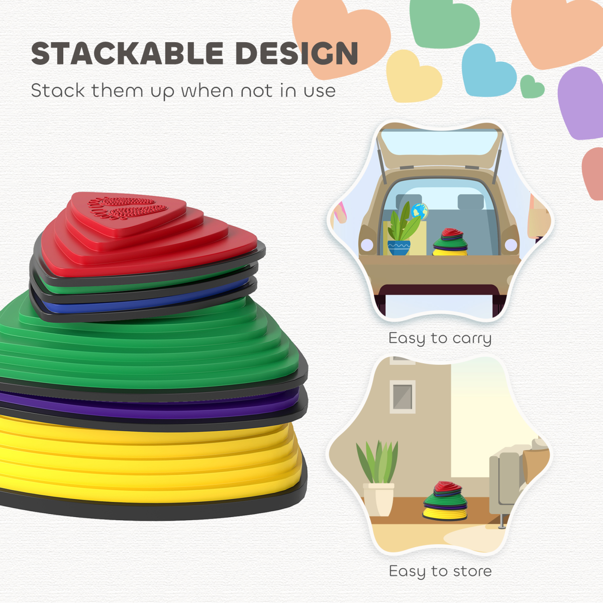 AIYAPLAY 6 Pieces Stepping Stones for Balance and Motor Skills