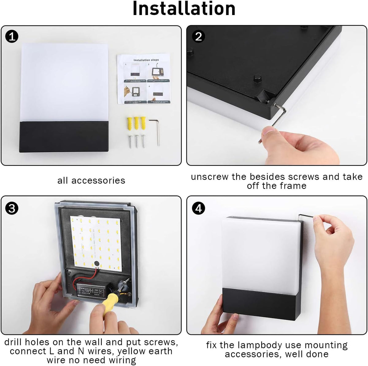 Outdoor Wall Light 18W Waterproof IP65 Sconce Warm White Black Lightsjoy