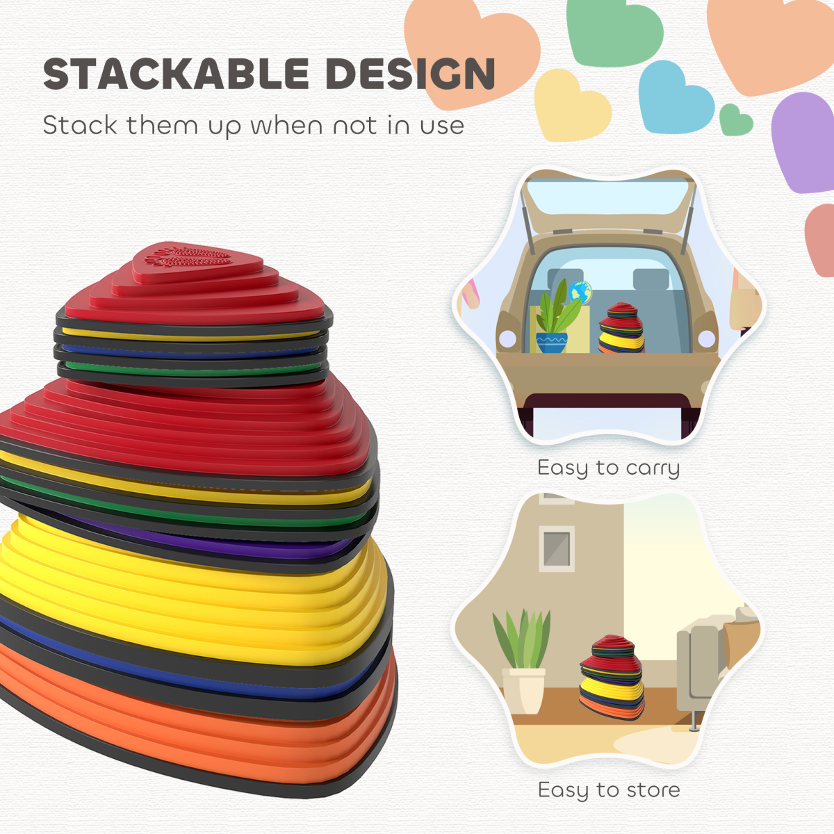 AIYAPLAY 11 Pieces Stepping Stones for Balance and Motor Skills