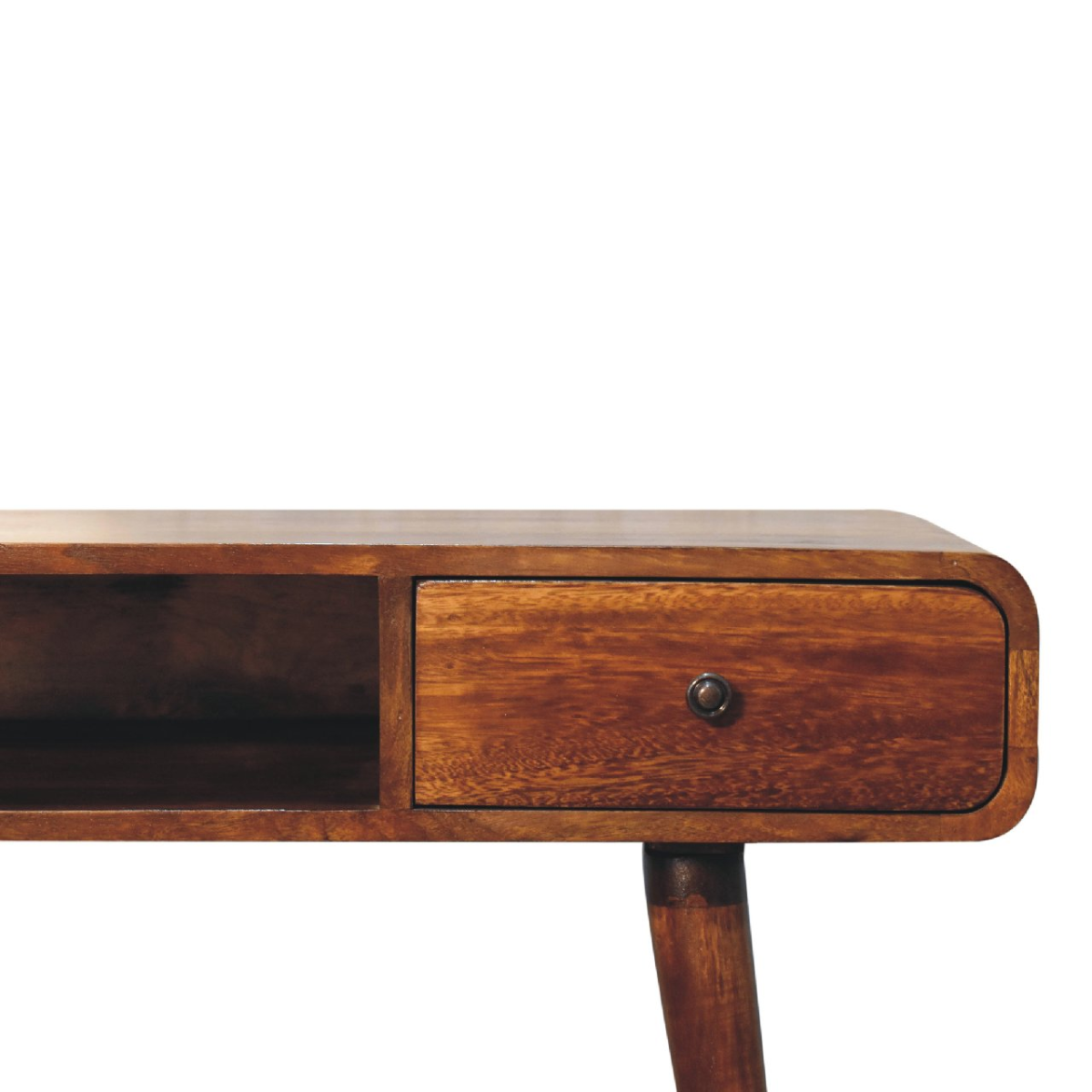 Artisan Furniture Solid Wood Curved Chestnut Writing Desk