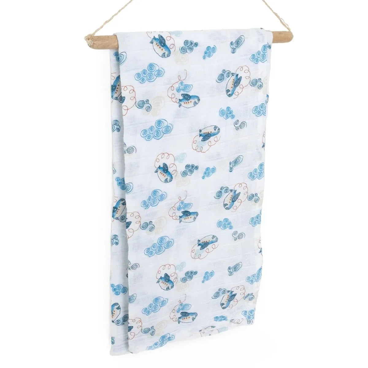 Little Dreams Plane Print Muslin Baby Blanket (100 x 110 cm)
