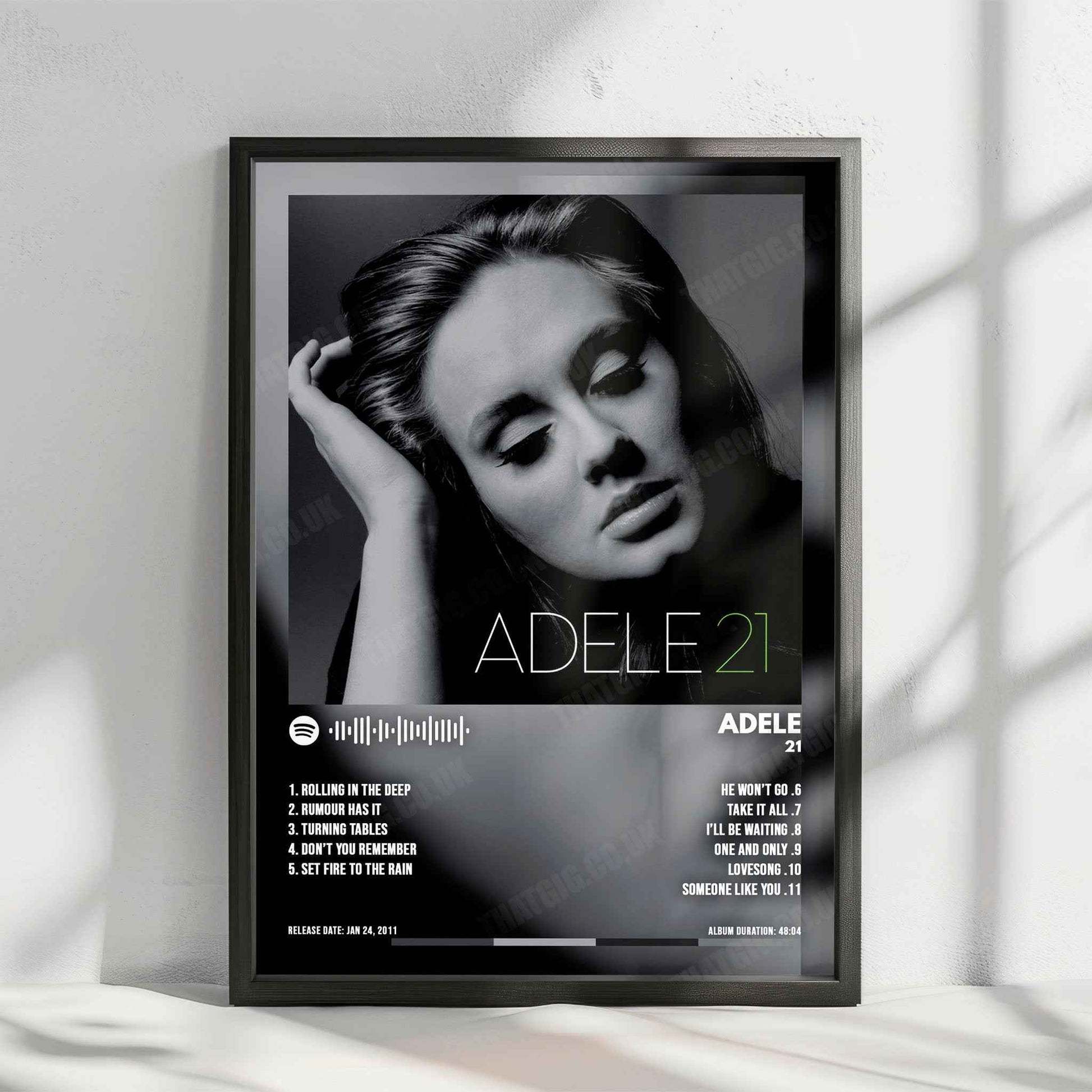 Adele "21" Album Cover Poster - with Complete Tracklist