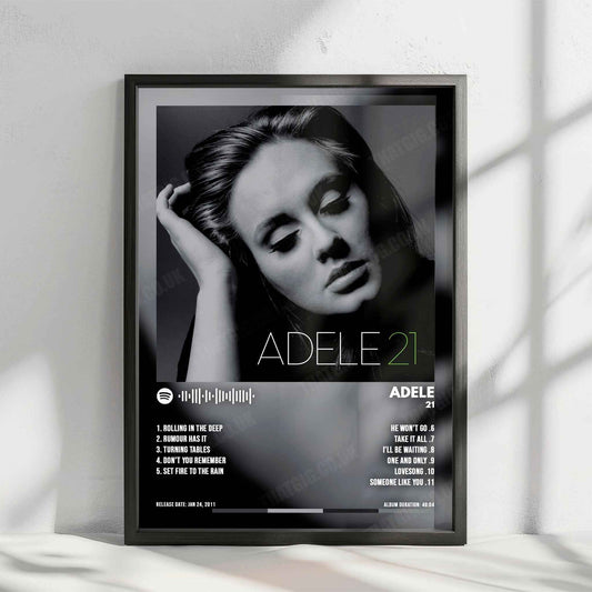 Adele "21" Album Cover Poster - with Complete Tracklist