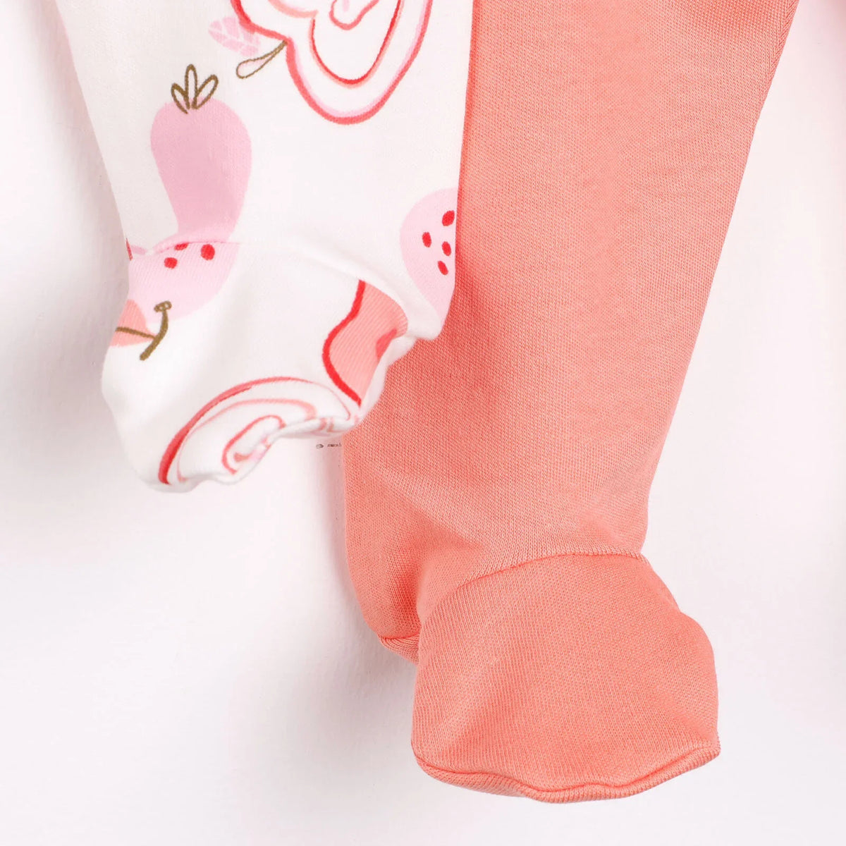 HelloBaby Fruit Print 2 Pack Footed Interlock Baby Bottoms (Newborn to 9 Months)