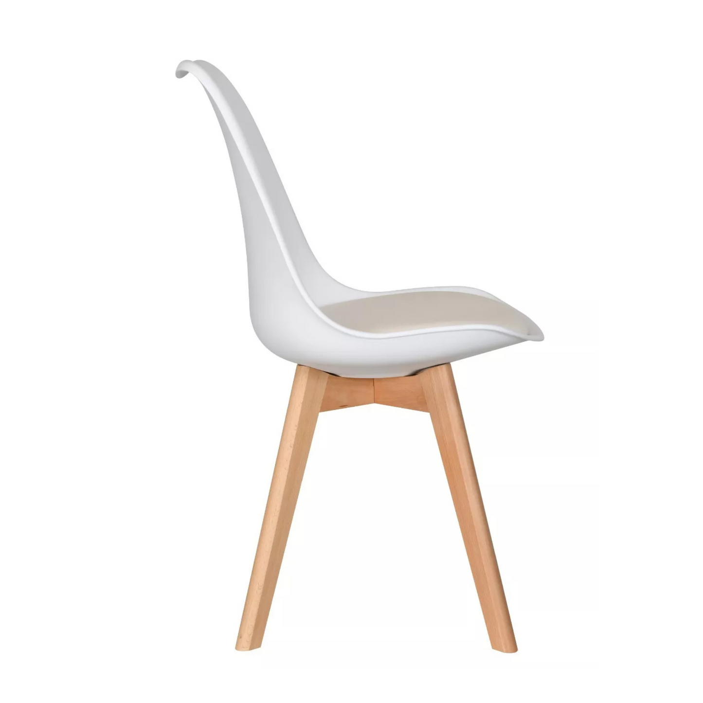 5PCs Dining Set - a White Halo Dining Table & Set of 4 Lorenzo Tulip Dining Chairs with Padded Seat