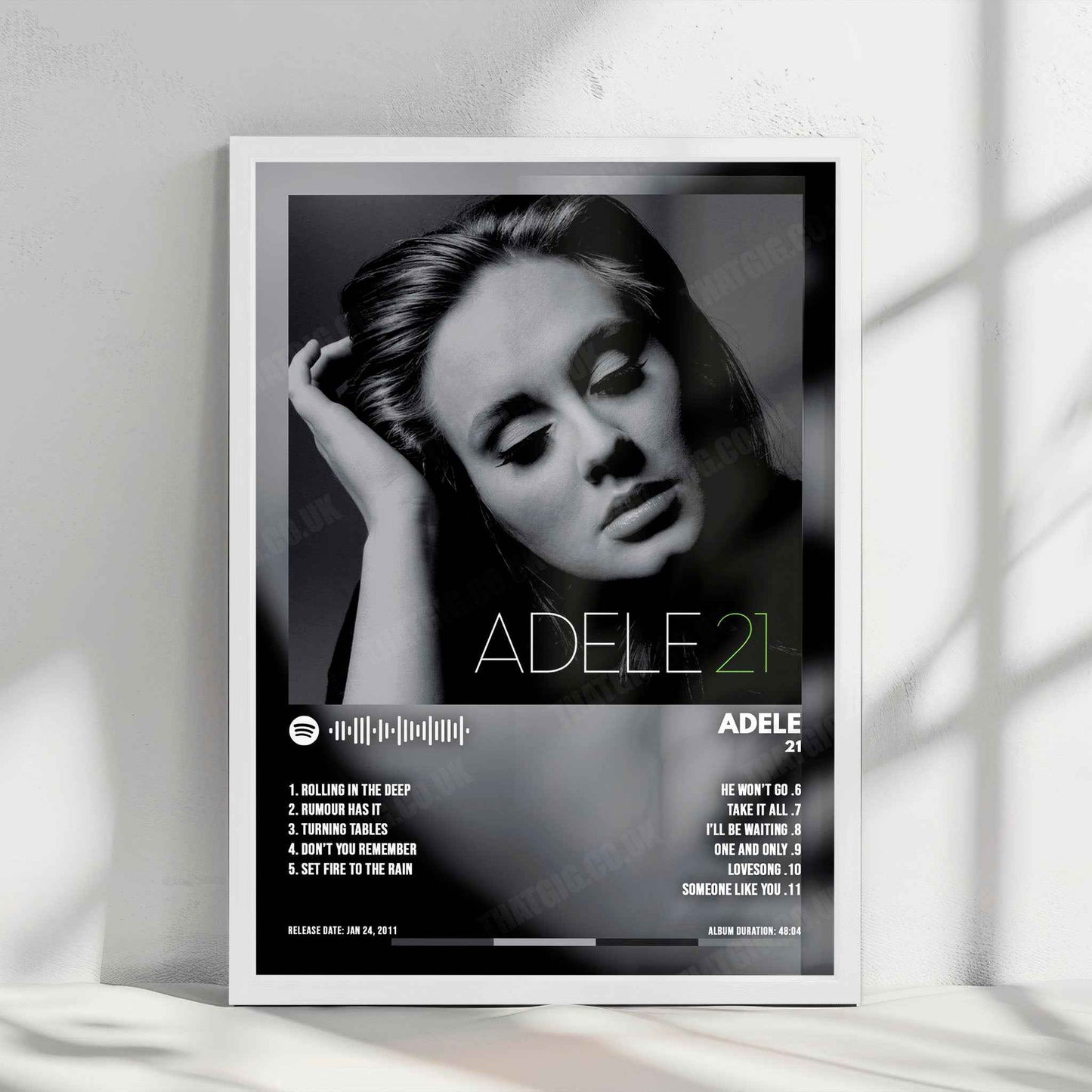 Adele "21" Album Cover Poster - with Complete Tracklist