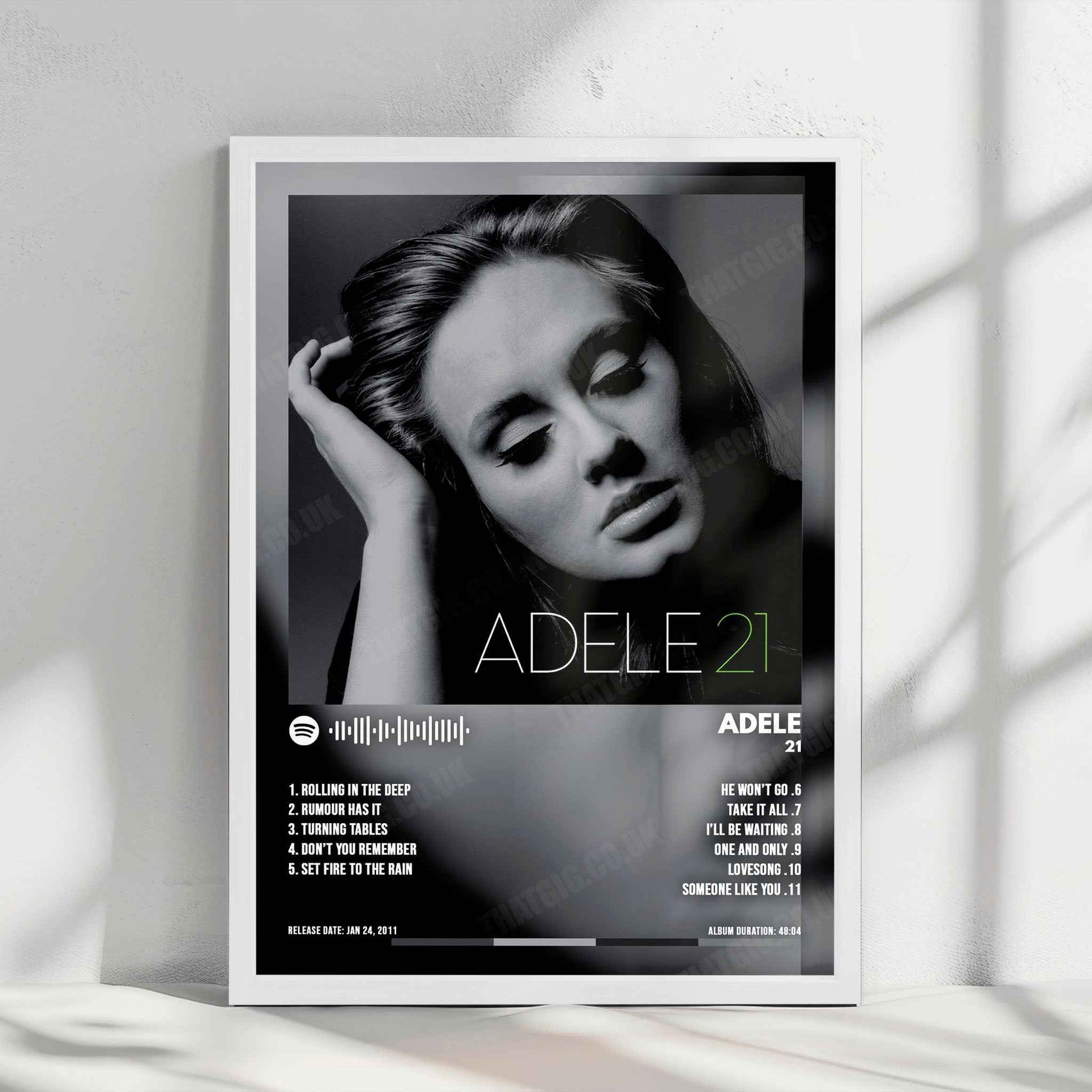 Adele "21" Album Cover Poster - with Complete Tracklist
