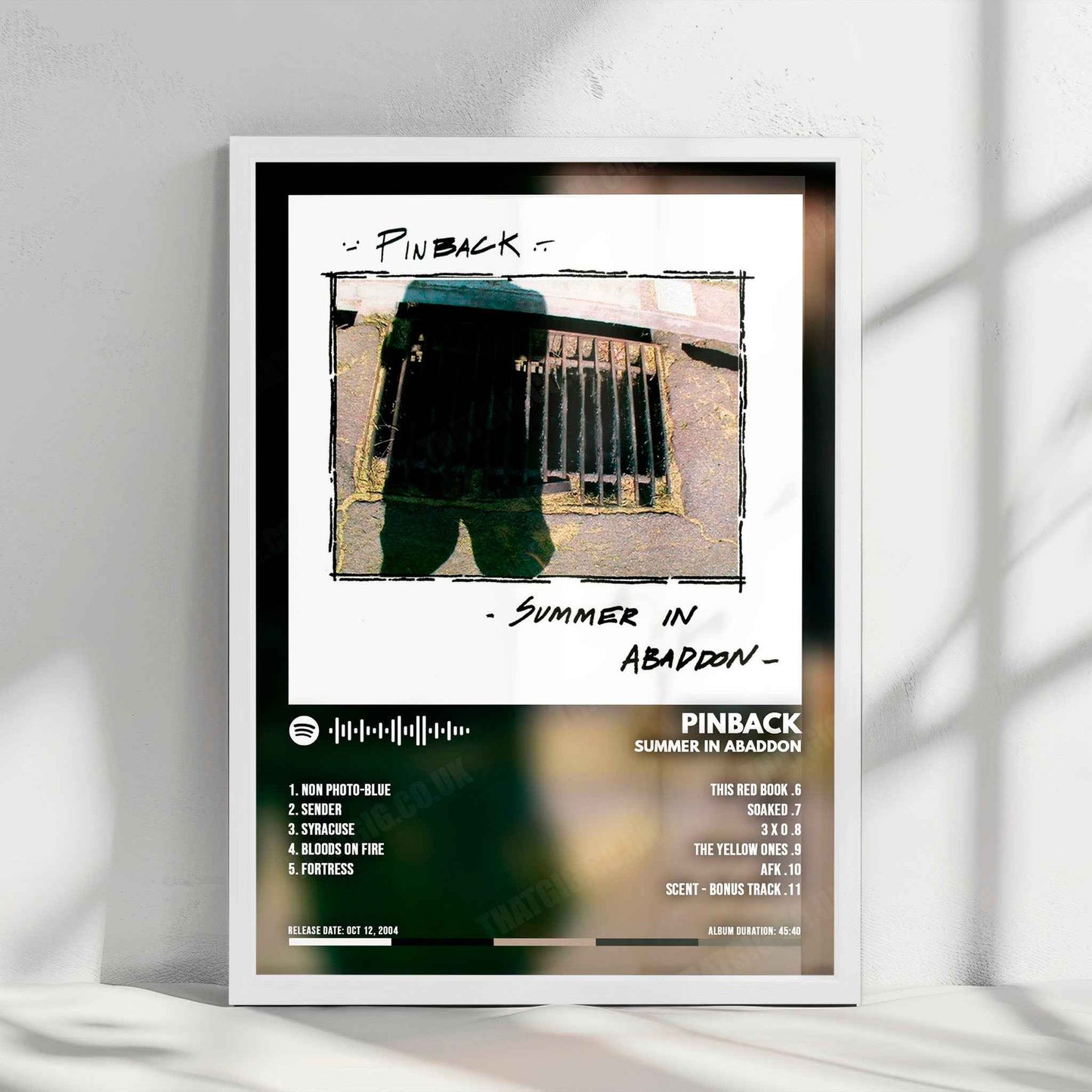 Pinback "Summer in Abaddon" Album Cover Poster - with Complete Tracklist