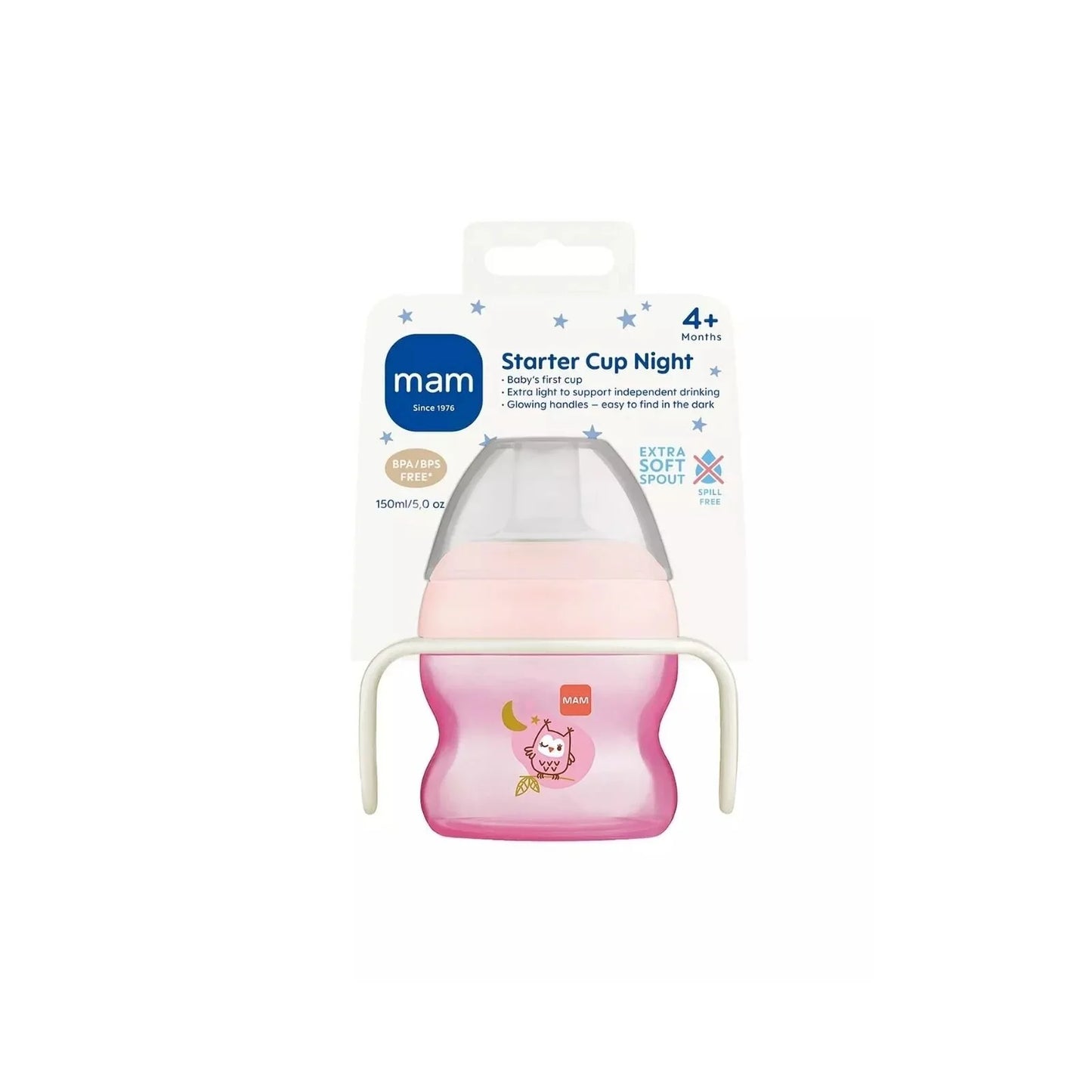MAM Starter Cup & Glow with Handles 150 ml - Pink