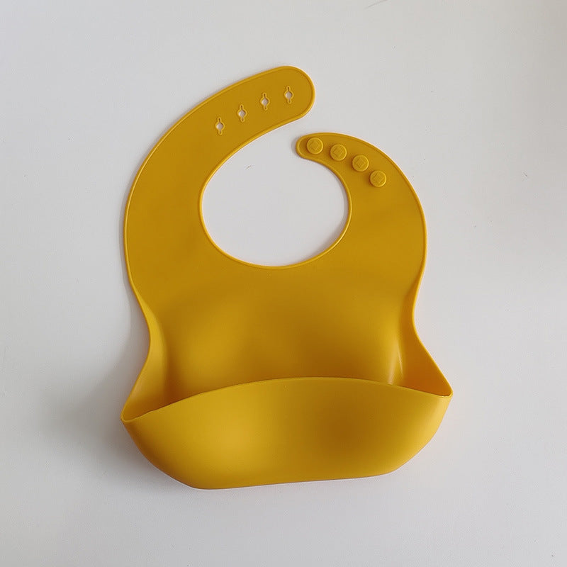 Silicone Baby Bib with Pocket - BPA-Free Waterproof Feeding Bib
