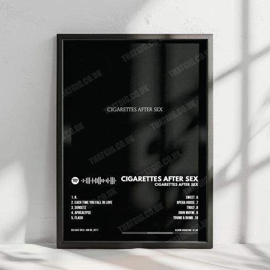 Cigarettes After Sex "Cigarettes After Sex" Album Cover Poster - with Complete Tracklist
