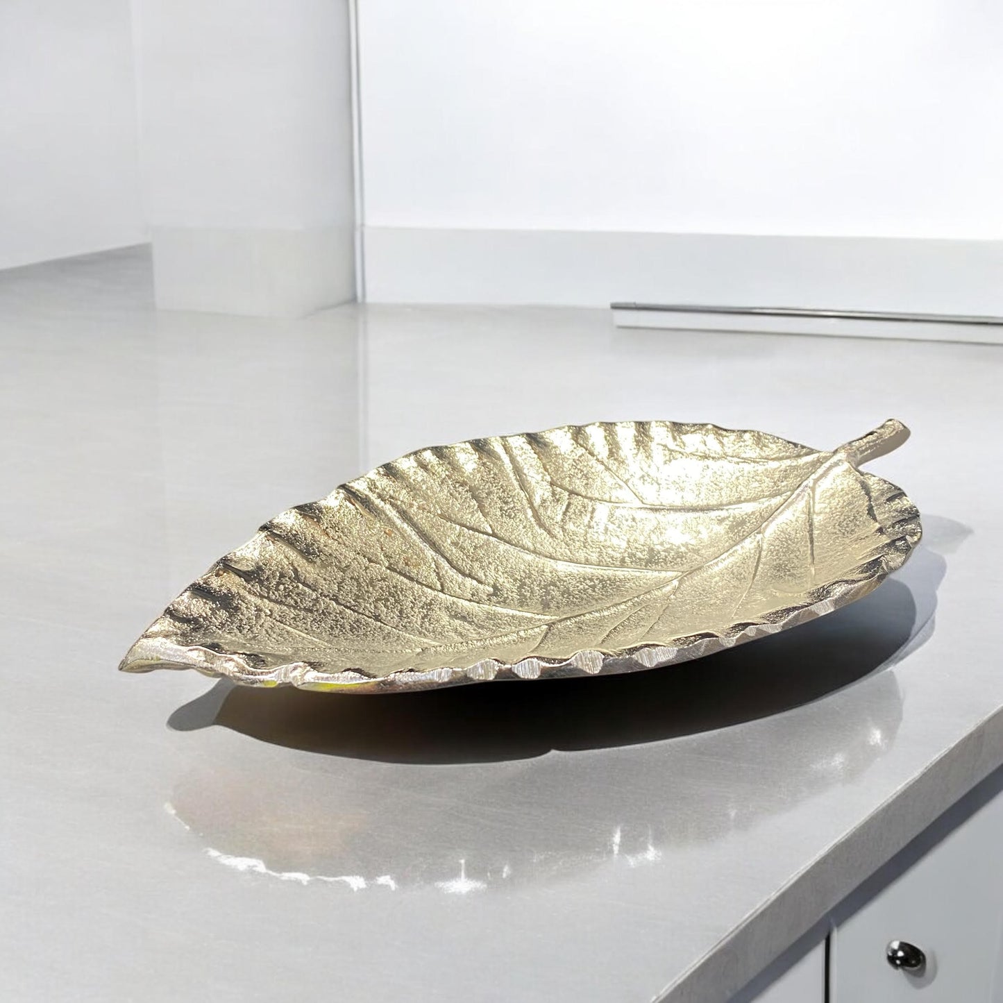 15CM NICKEL PLATED LEAF