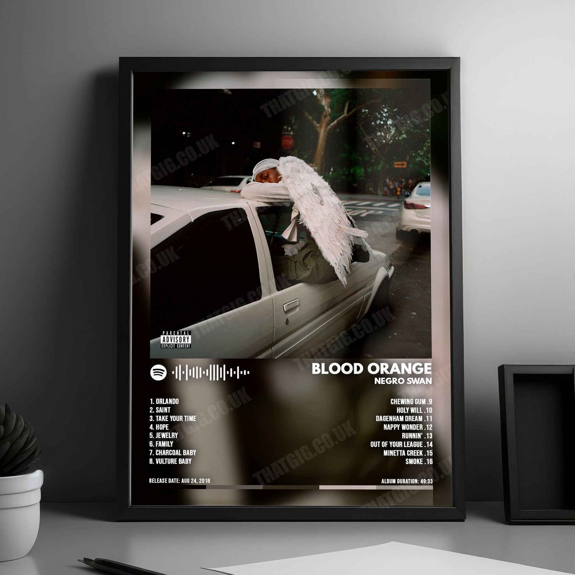 Blood Orange "Negro Swan" Album Cover Poster - with Complete Tracklist
