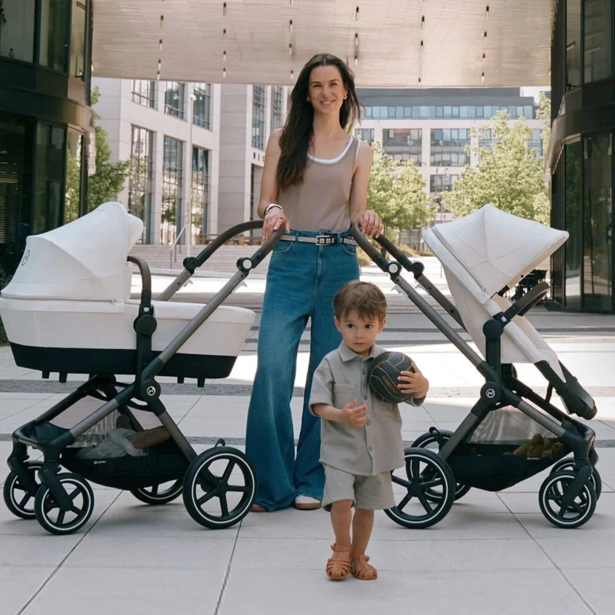 Cybex EOS Lux Silver 2-in-1 Pushchair - Moon Black