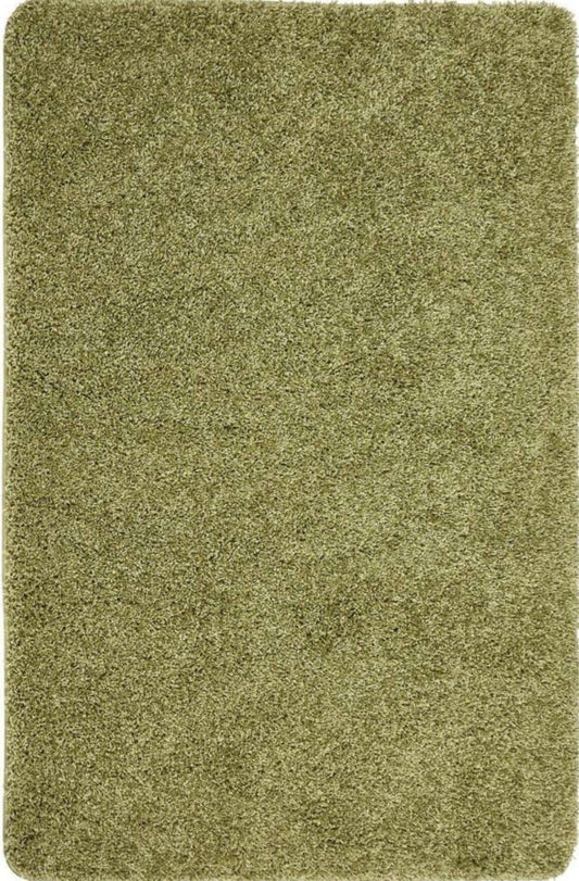 Washable Olive Green Shaggy Rug